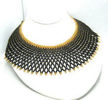 Load image into Gallery viewer, Black &amp; Gold Beaded Jewelry Set