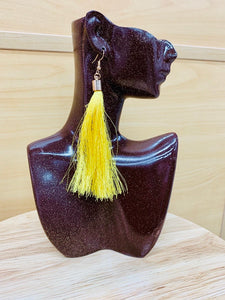 Yellow African Tassel Earring
