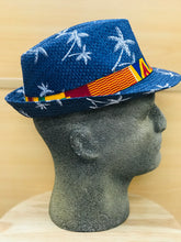Load image into Gallery viewer, IFECHI Fedora Hat Blue Palm