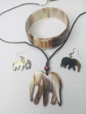 Brown African Elephants 3 piece Set