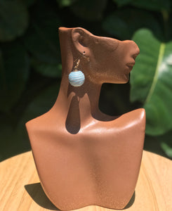 Yarnball Earrings Blue/White