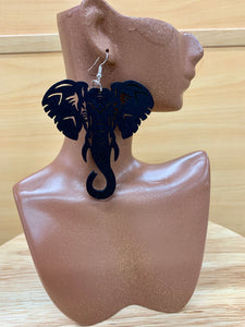 Black Elephant Earrings