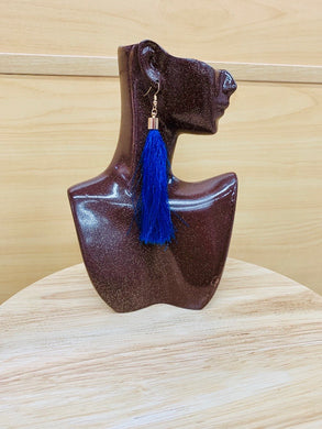 Blue African Tassel Earring